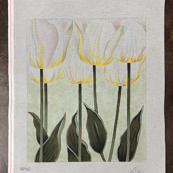 TTAP412, White Tulips, 13 Meah, 15.5x18.75