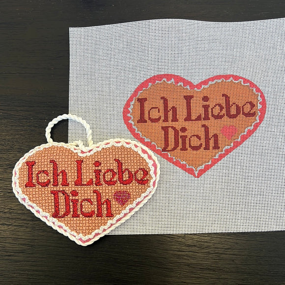 Ich Liebe Dich Heart (German) w/ stitch guide