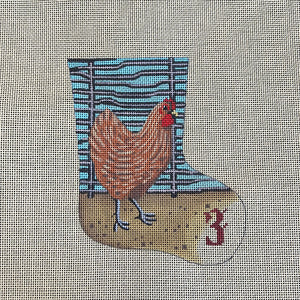 TTAXO204 - French Hen, Day 3, mini stocking  #18