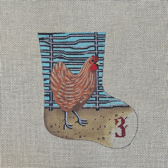 TTAXO204 - French Hen, Day 3, mini stocking  #18