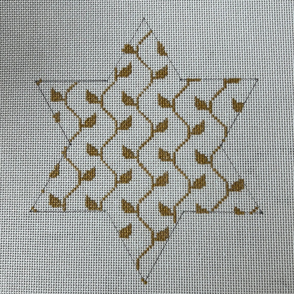 W-Star of David - Gold and White