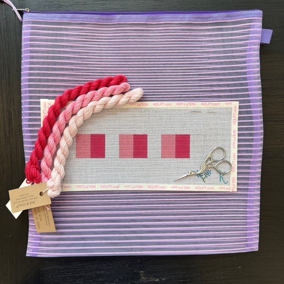 Beginner Kit + Class: Pink & White Key Fob