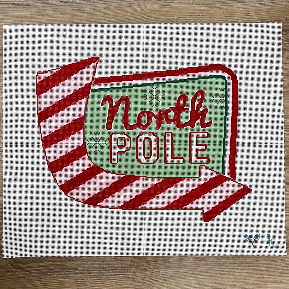 Retro North Pole Sign