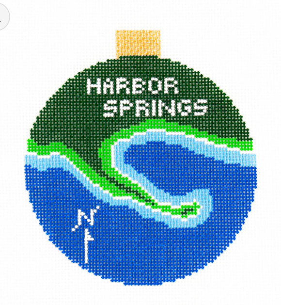 Harbor Springs, MI Map Ornament