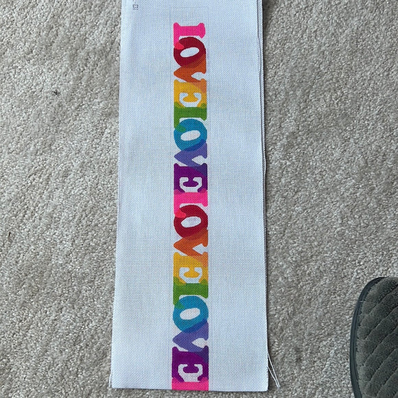 KDTS Apr24 - Wide Belt – LOVELOVELOVE… - overlapping letters in rainbow colors     , SKU #WBL-01