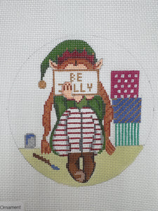 Elf Stitching Girl Ornament