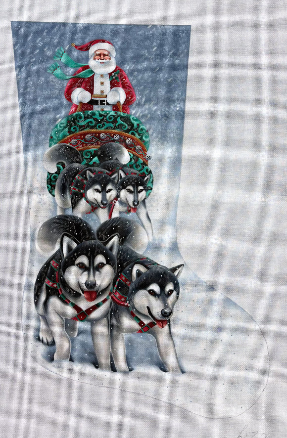 TTAXS352 - Sled Dog Santa Stocking