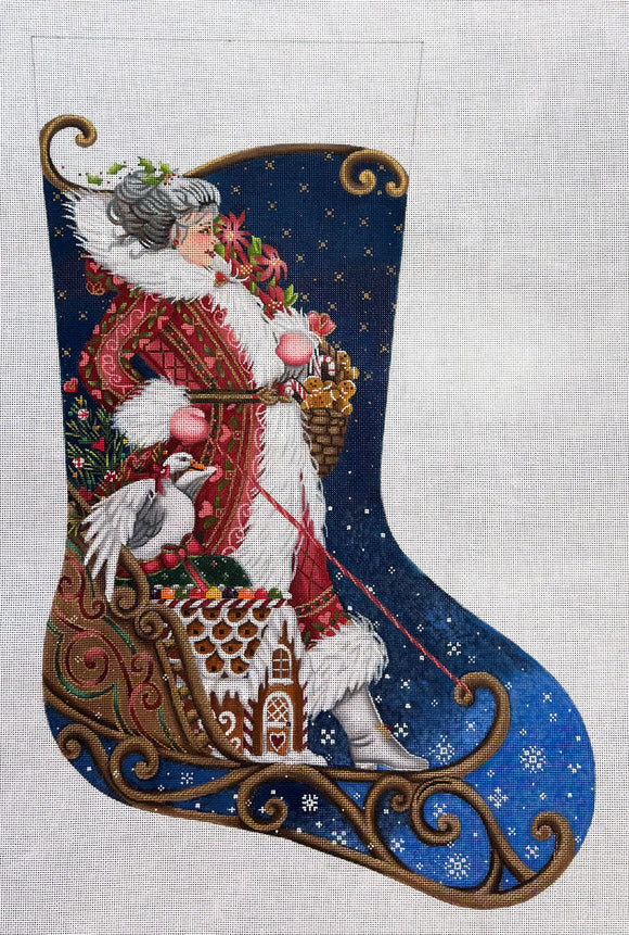 TTAXS389 - Mrs. Santa Sleds In Stocking