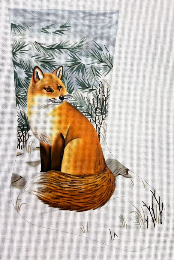 TTAXS297-13 - Fox in Snow Stocking, 13 Mesh