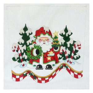 Santa Holding Wreath & Tree (Cuff)