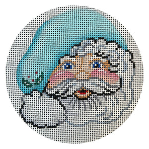 Santa Face with Baby Blue Hat