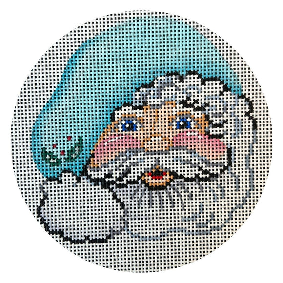 Santa Face with Baby Blue Hat