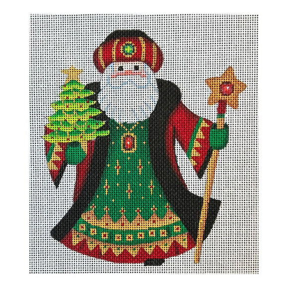 Santa Red Coat with Green Tree