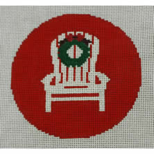 Adirondack Chair with Wreath on Red EEK