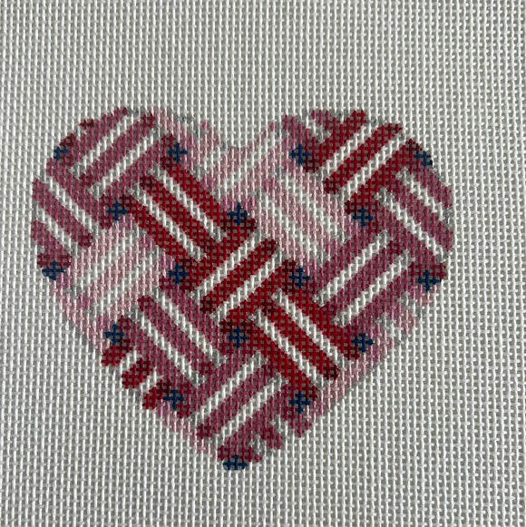 AThe854R - Woven Ribbon Heart/RedAssociated Talents Trunk Show May24