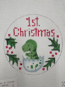 Dino 1st Xmas - 4", 13 Mesh