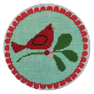 Red Scallop - Cardinal on Teal