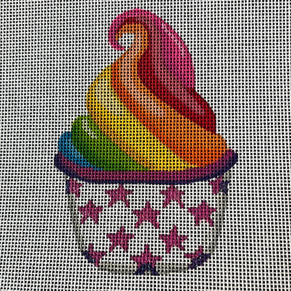 KDTS Apr24 - Mini Sweet Treat – Rainbow Swirl Soft Serve in a Starry Cup, SKU #OM-288