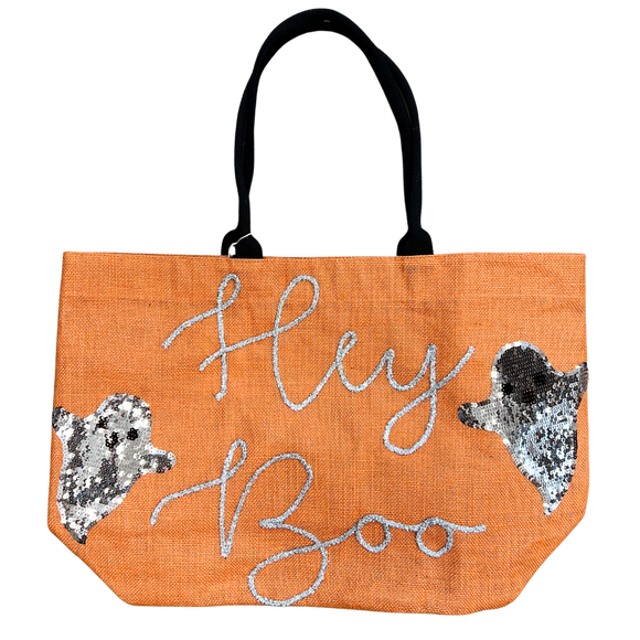 Halloween Tote - Orange Hey Boo