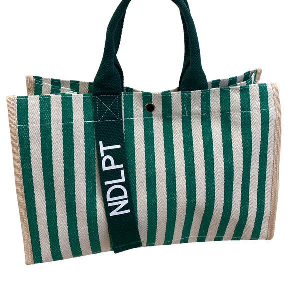 Stripe NDLPT Tote - Green