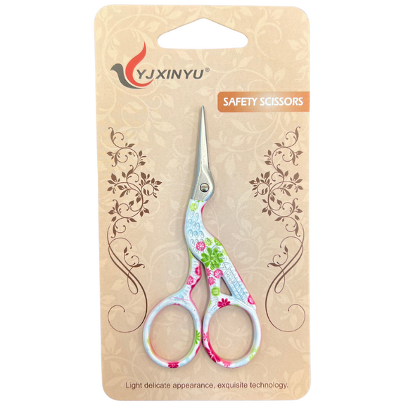 Stork Scissors - Pink & Green Floral