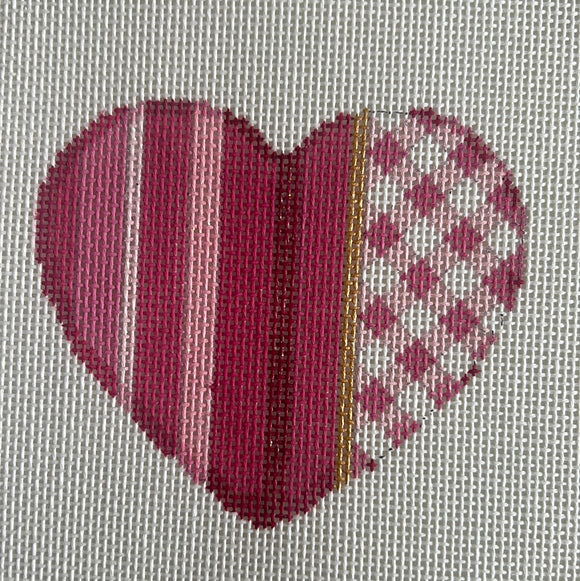 AThe863 - Pink Ombre/Gingham Medium HeartAssociated Talents Trunk Show May24