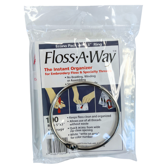 100 Floss Away Bags with Ring