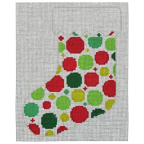 Bauble Dots Green/Red Traditional - Mini Sock