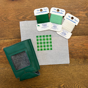 Beginner Kit: Green Gingham Koozie