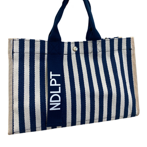 Stripe NDLPT Tote - Navy Blue