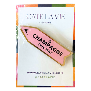 Champagne This Way - Pink Arrow Needleminder