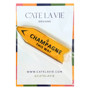 Champagne This Way - Orange Arrow Needleminder