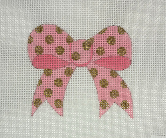 Little Bits: Pink Polka Dot Bow with Stitch Guide