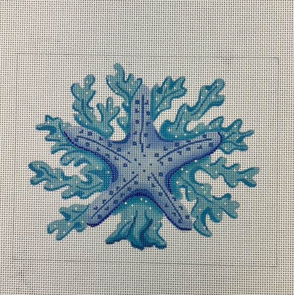 KDTS Apr24 - Starfish w/ Coral – in blues , SKU #PL-516