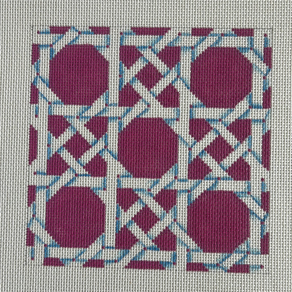 ATis503P - Pink/White Caning Square InsertAssociated Talents Trunk Show May24