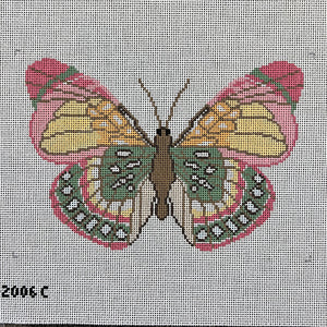 Pink & Green Butterfly - 13 Mesh