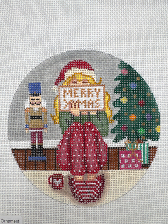 Xmas Stitching Girl Ornament