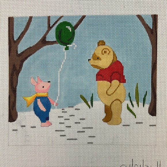 KDTS Apr24 - Small Pooh & Piglet Winter Scene, SKU #PL-169