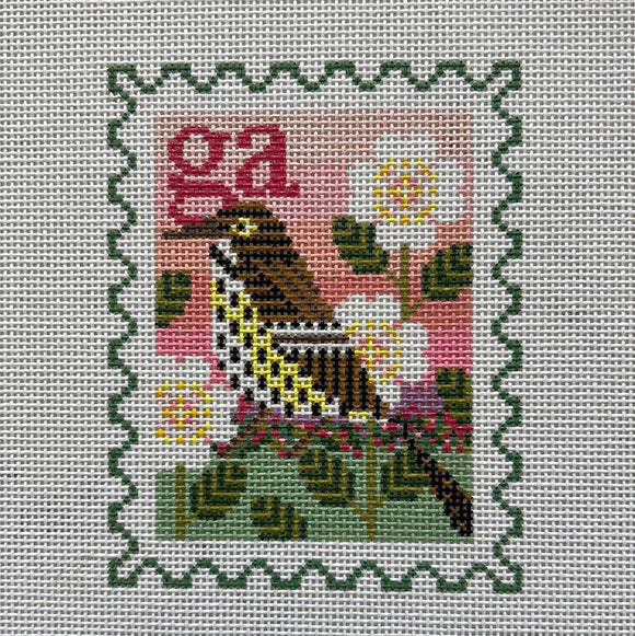 Georgia Stamp - State Bird & Flower Stamps (includes stitch guide) - WSTS Sep23