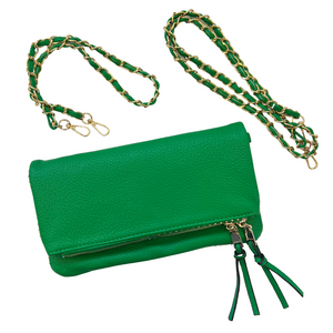 Kelly Green Fold Over Clutch