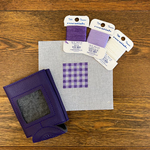 Beginner Kit: Purple Gingham Koozie