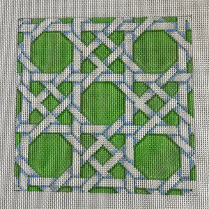ATis503L - Lime/White Caning Square InsertAssociated Talents Trunk Show May24