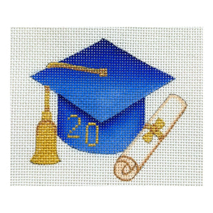 Graduation Cap - Blue with Year