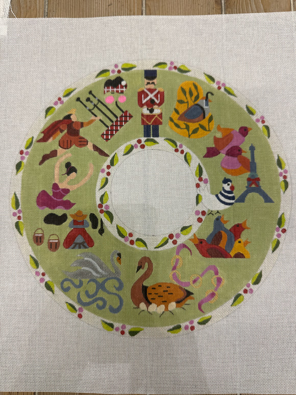 14 x 14 12 Days of Christmas wreath, Melissa Prince Sunday in the Stacks