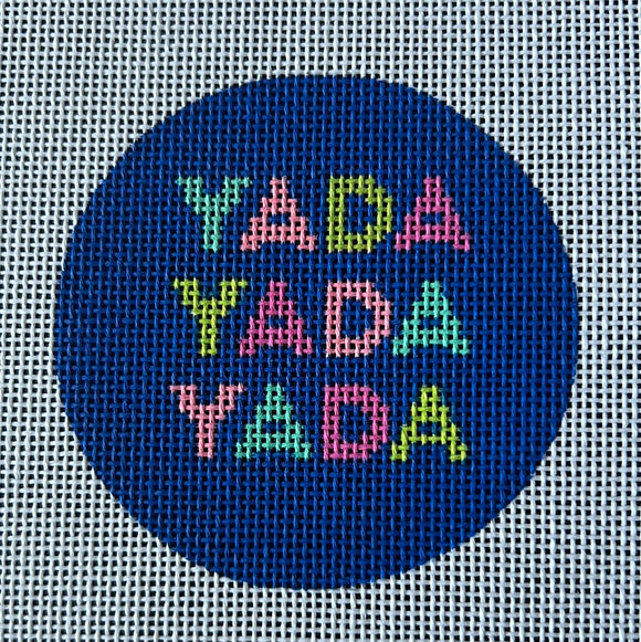 KDTS Apr24 - 3” Round – YADA YADA YADA – bright letters on blue     , SKU #JM-20