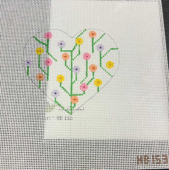 Hummingbird:HB-153 (Heart - Flowers with stitchguide)