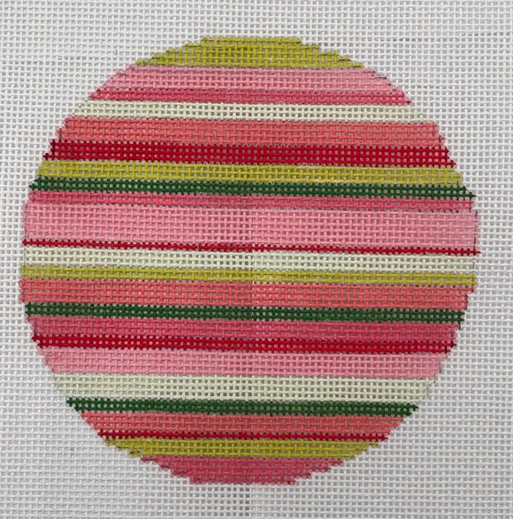 Pink & Green Stripes Ornament