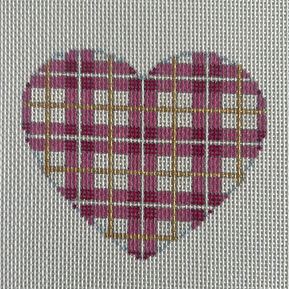 AThe860 - Pink/Gold Plaid HeartAssociated Talents Trunk Show May24