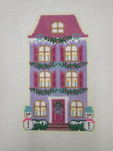 Christmas Village Purple Row House