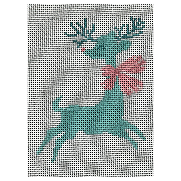 Teal Reindeer with Bow